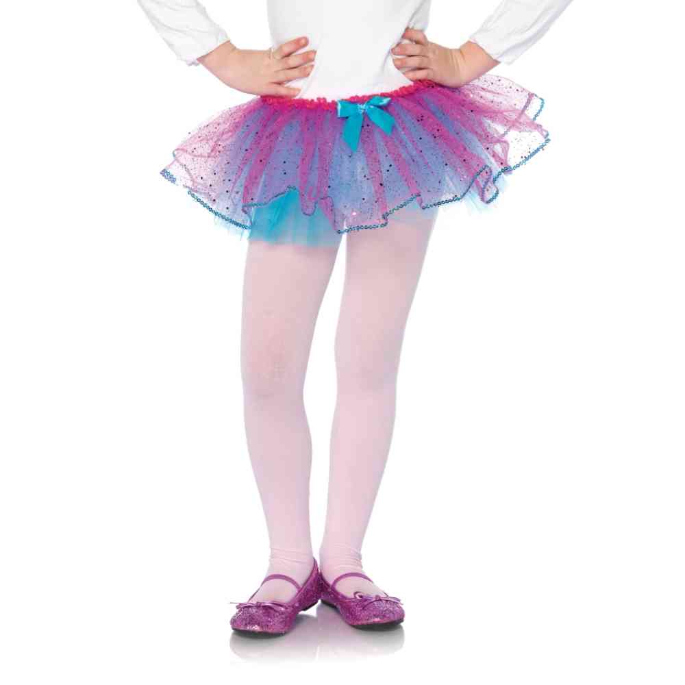 Leg Avenue - Dual Color Glitter Kinder Tutu - Turquoise/Roze